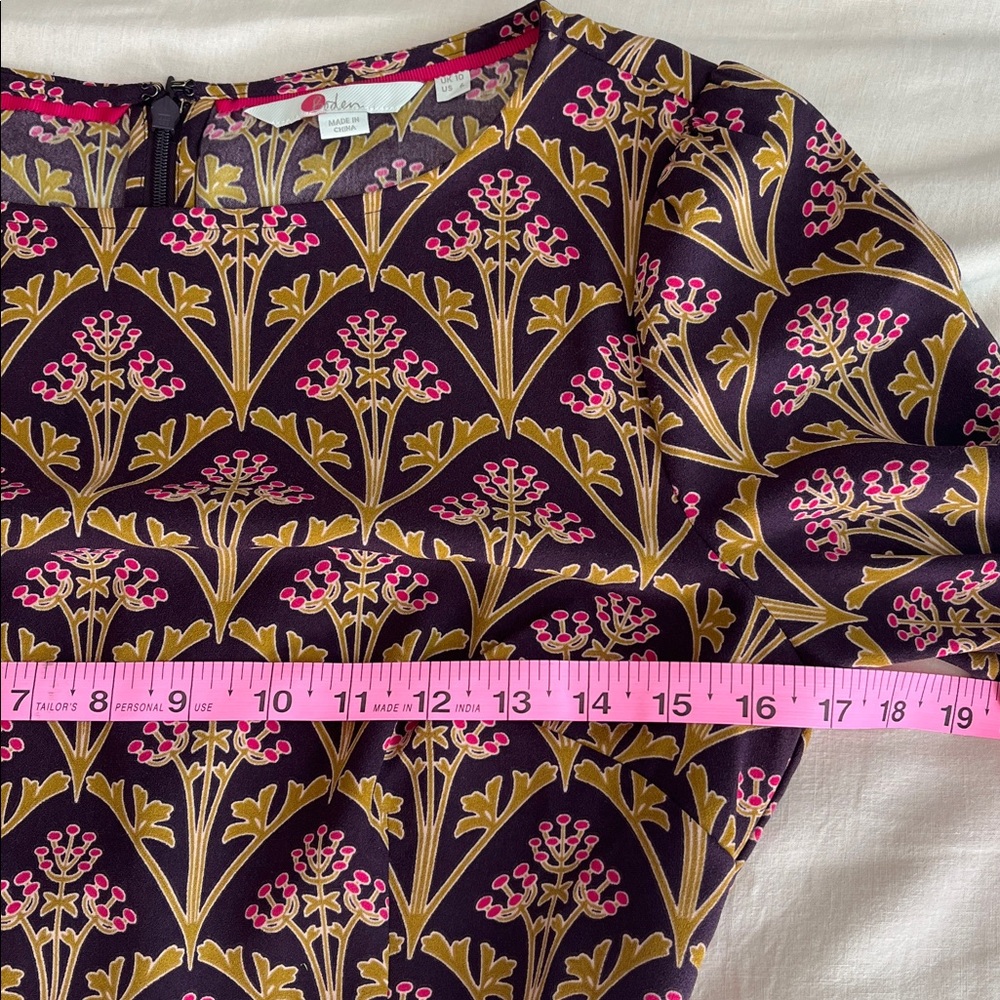 Boden• Purple & Gold Olive Branch Blouse• Sz 6 - Picture 12 of 16